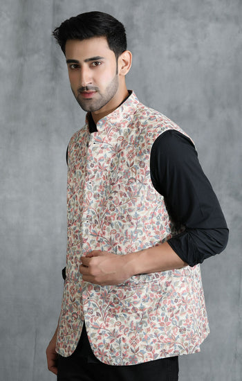 Pashmina Vintage Kani Desgin Mens' Waist Coat/Bandi