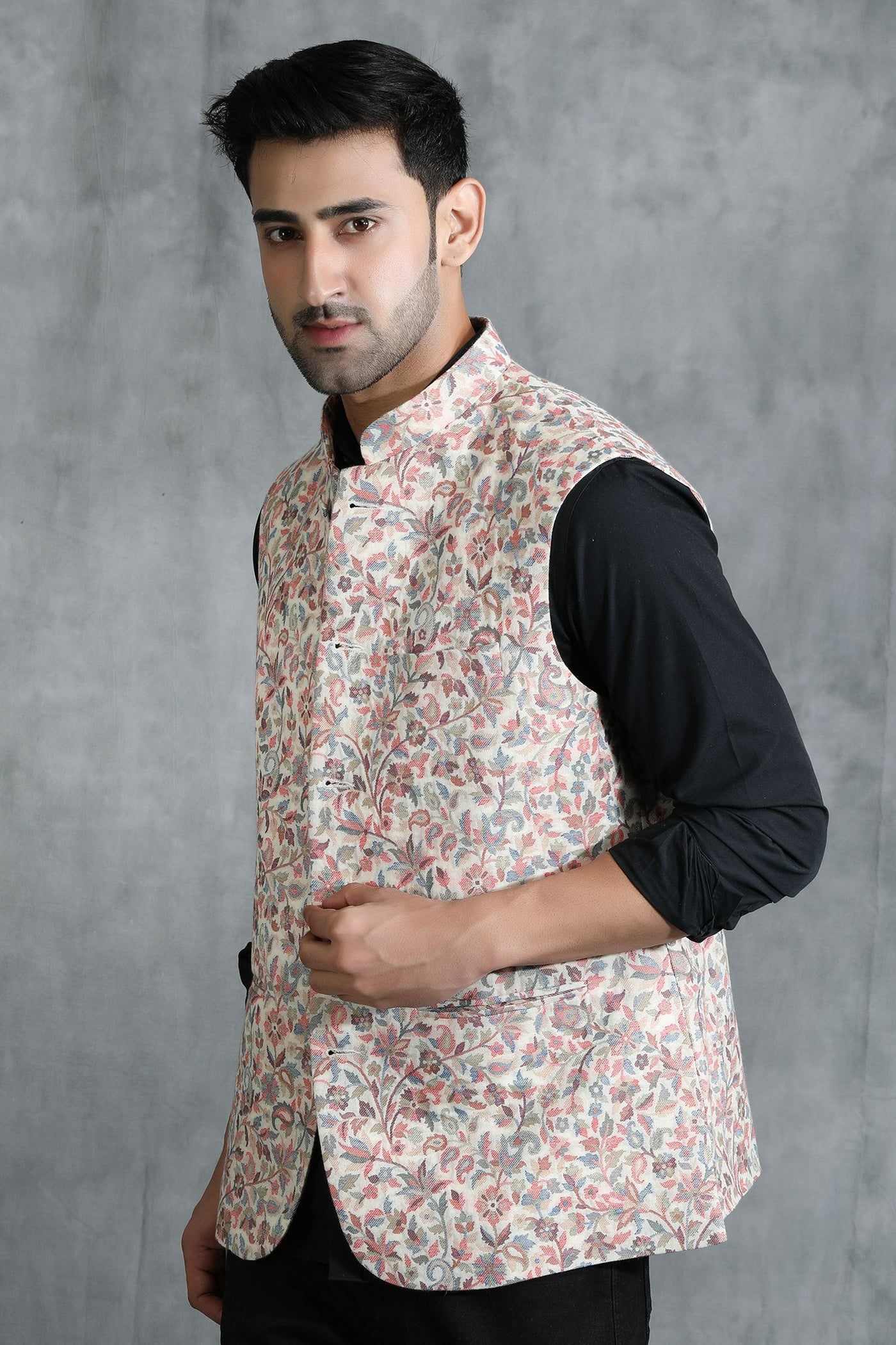 -  Pashmina Vintage Kani  Desgin Waist Coat