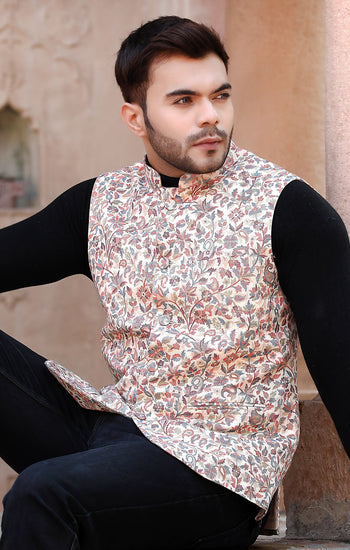 Pashmina Vintage Kani Desgin Mens' Waist Coat/Bandi