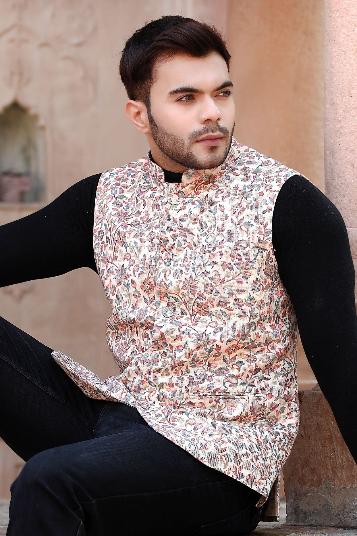 -  Pashmina Vintage Kani  Desgin Waist Coat