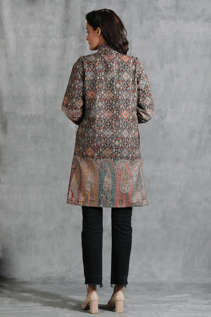 Black Vintage Full Jacket With Paisley Design – Dusala - Official