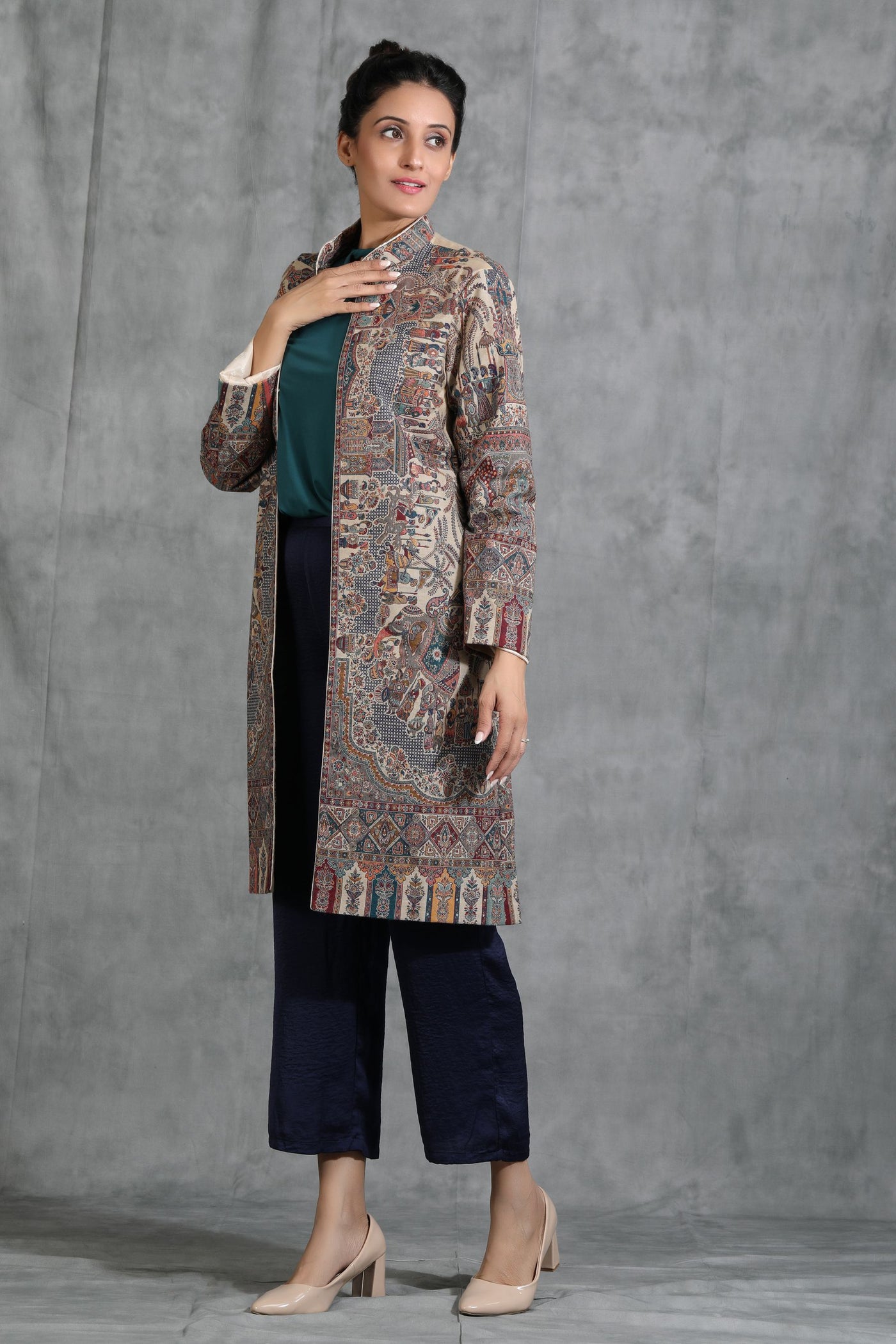 -  Vintage Full Jacket with Paisley Design