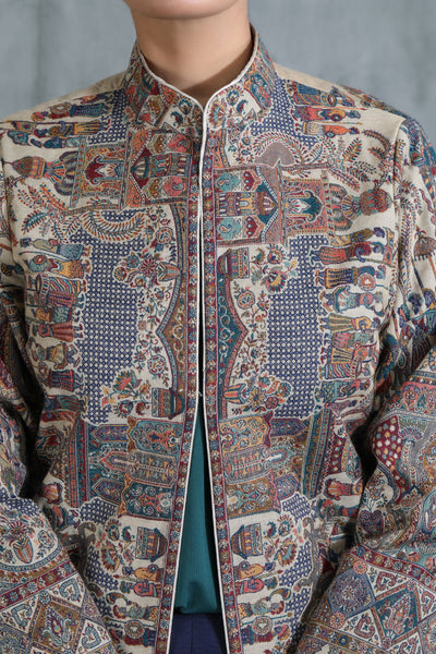 -  Vintage Full Jacket with Paisley Design
