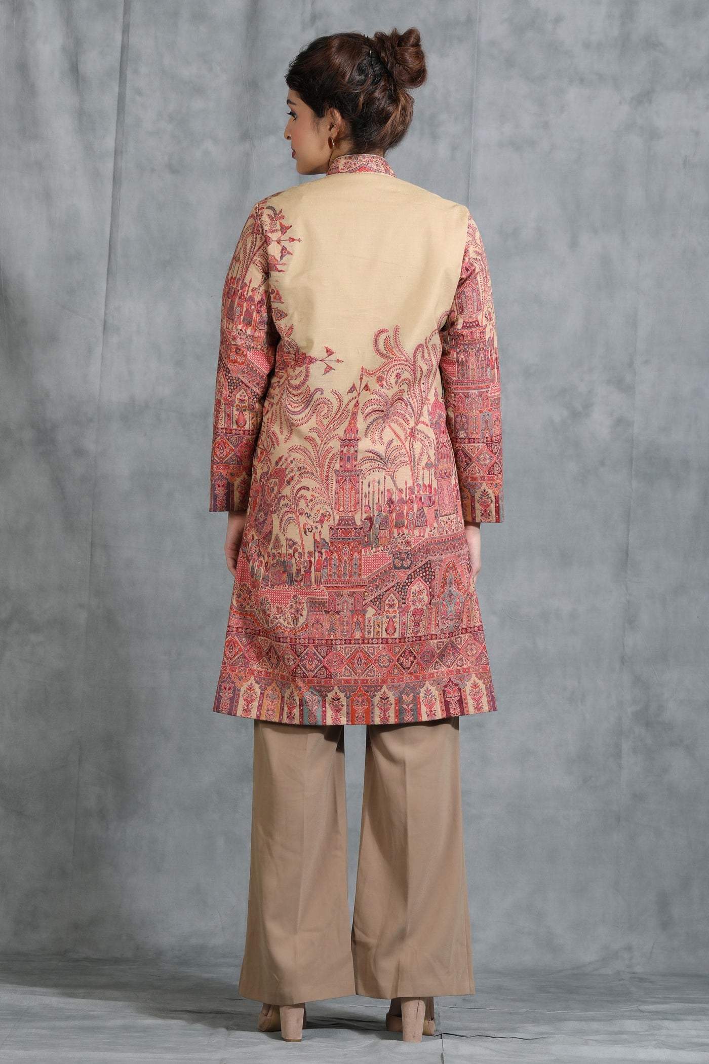 -  Red-Beige Vintage Full Jacket