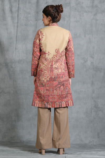 -  Red-Beige Vintage Full Jacket