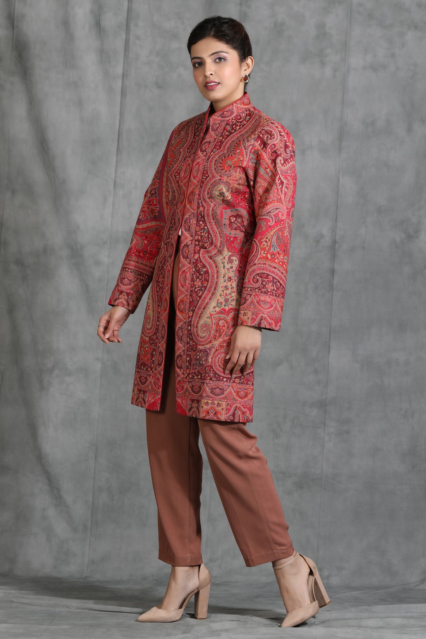 Vintage Full Coat With Paisley Design