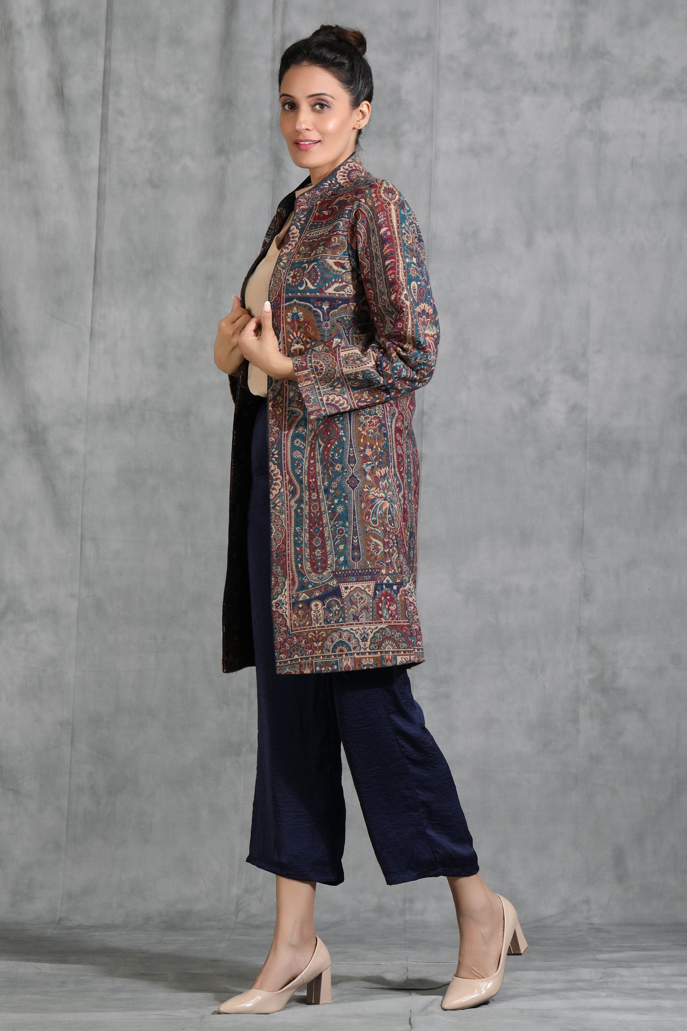-  Vintage Full Jacket with Paisley Design
