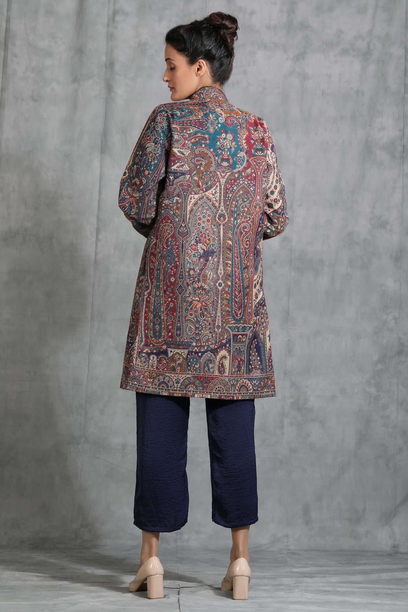 -  Vintage Full Jacket with Paisley Design