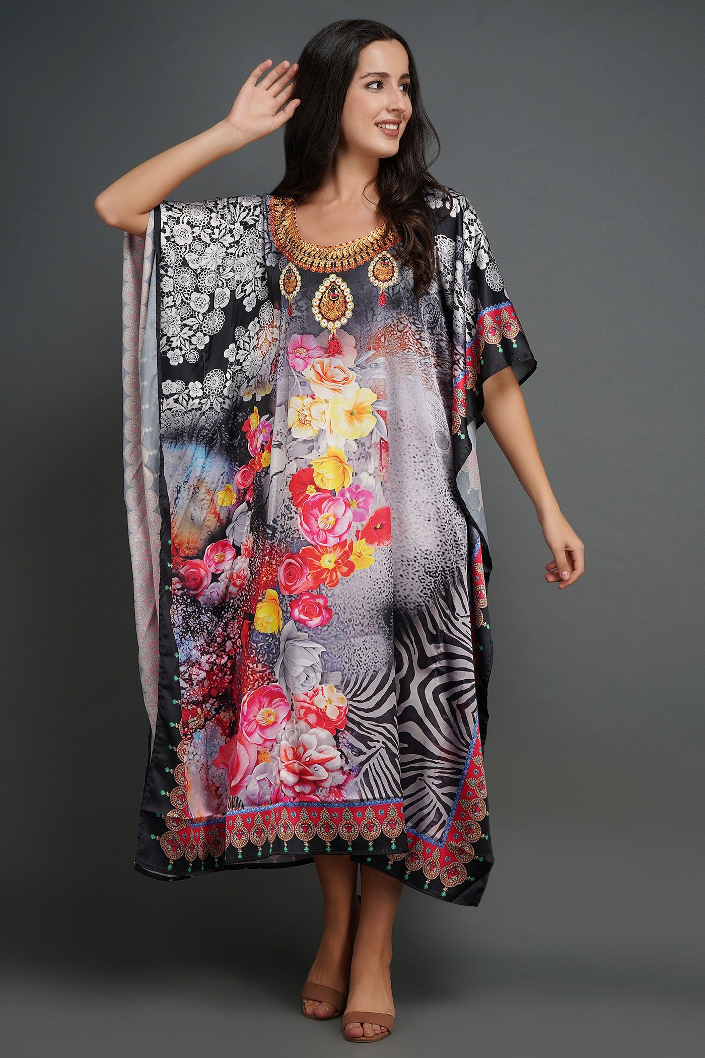 -  Pure Silk Kaftan