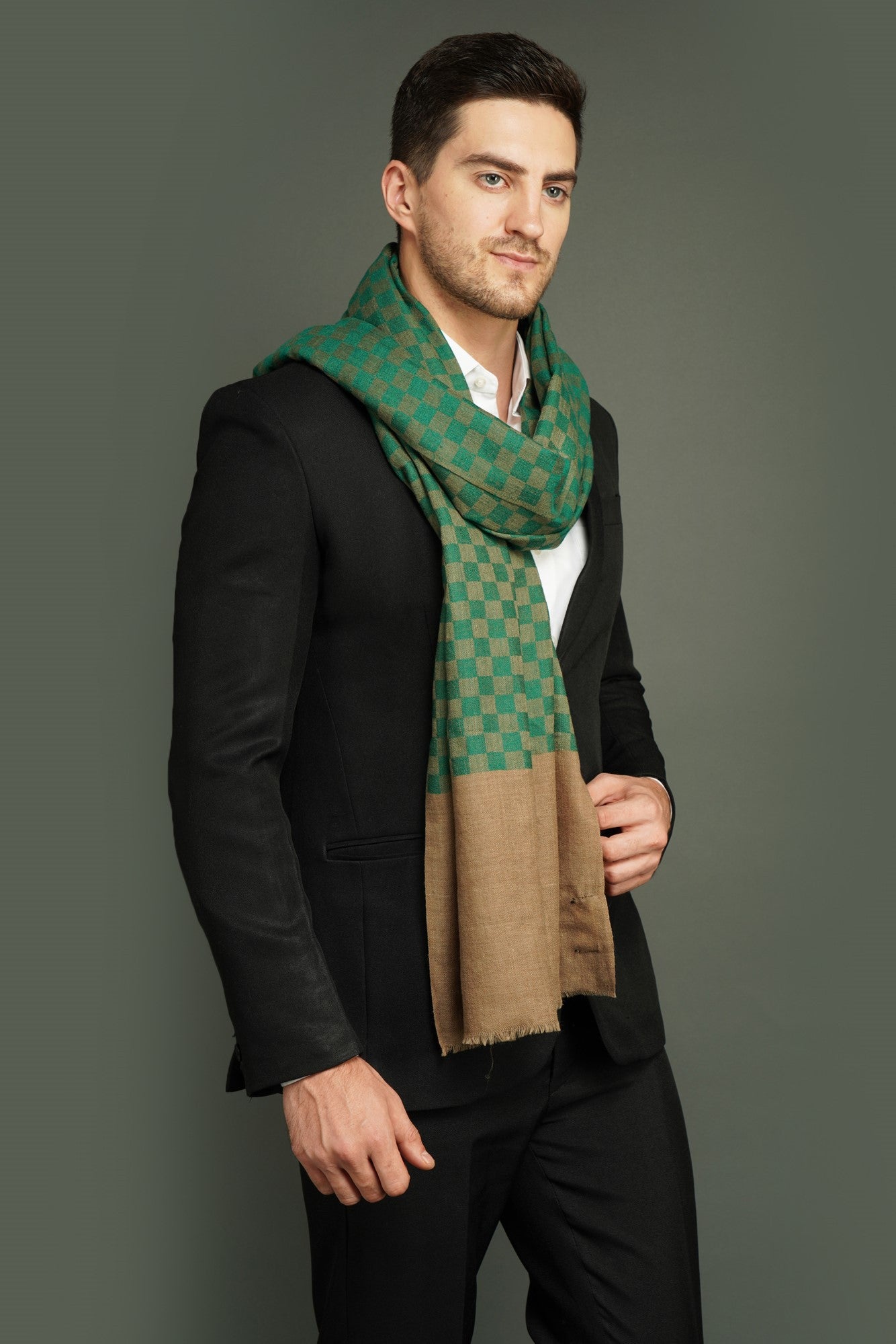 Cashmere Fine Wool,Checkered Design