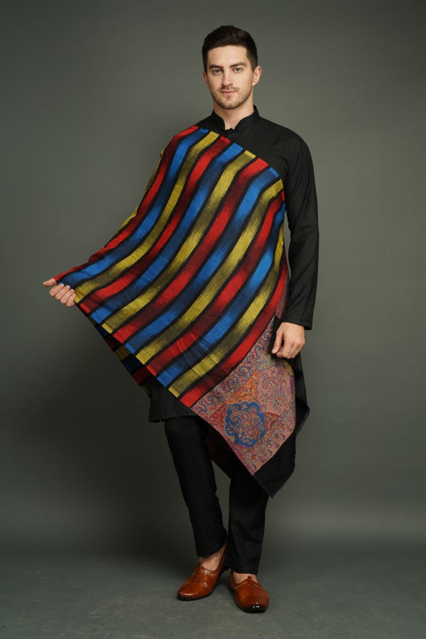 -  Pashmina Blend, Multicolour Design Stole