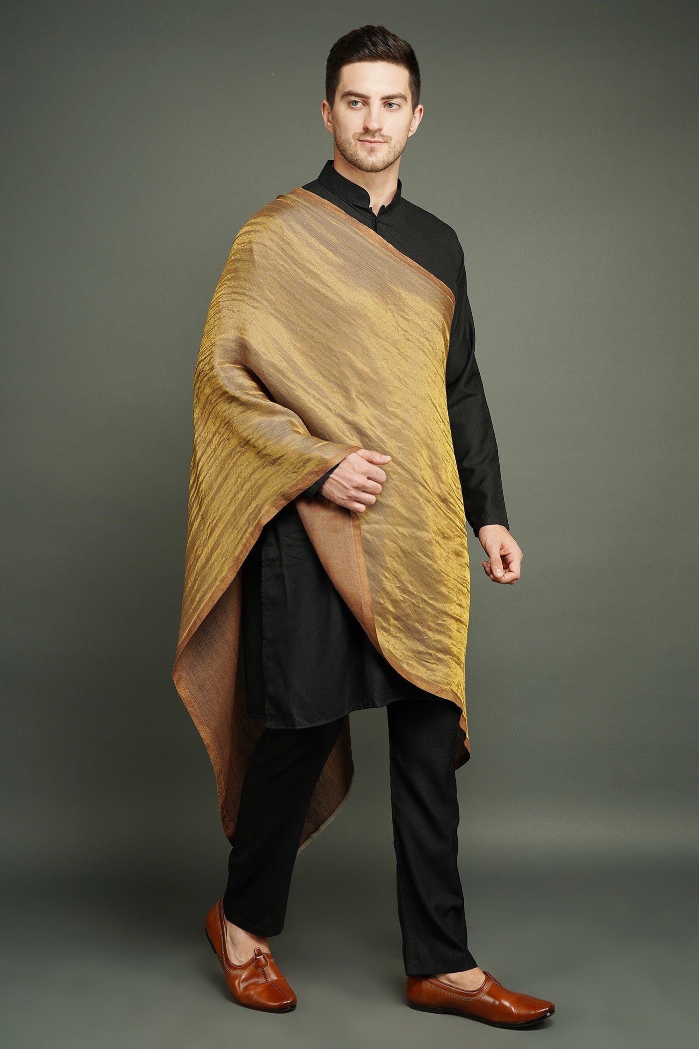 Handwoven Pashmina In Reversible Zari Design