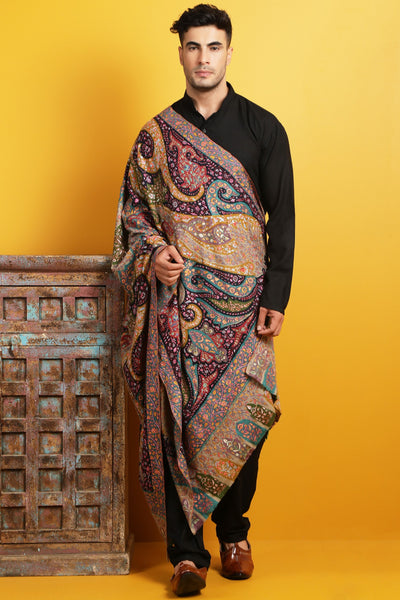 Pashmina Handwoven Aabi Kaari Work Design