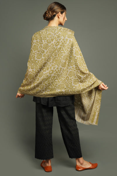 Cashmere Fine Wool In Single Kani Tone On Tone Design