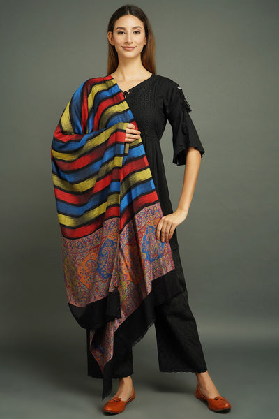 Pashmina Blend, Multicolour Design Stole