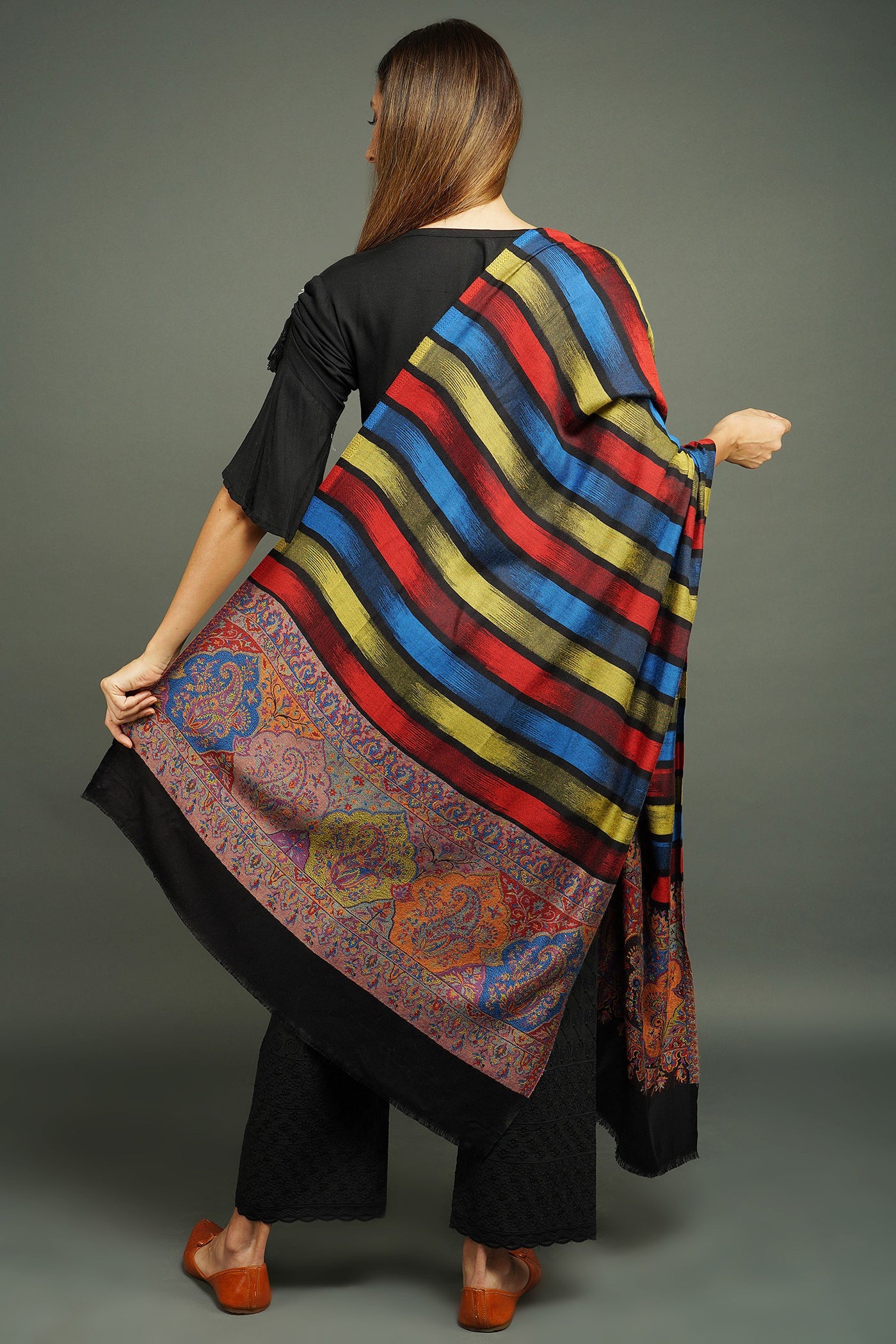Pashmina Blend, Multicolour Design Stole